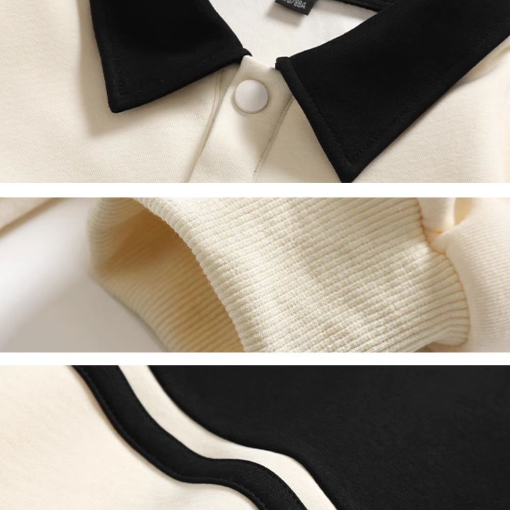 AG Star Contrasting Polo Sweatshirt