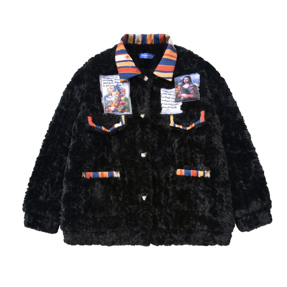 【NOW TREND】Famous Painting Patch Cotton Coat