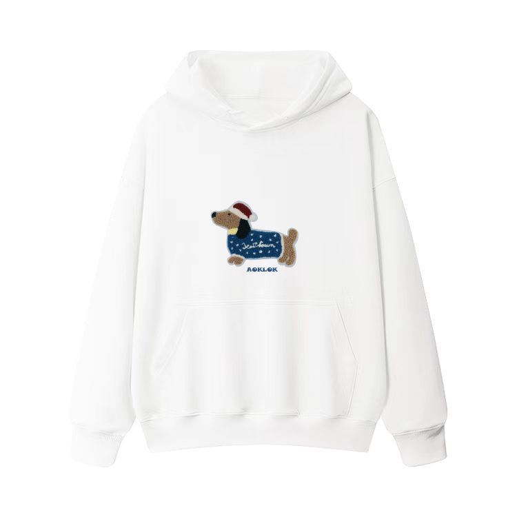 AG Embroidery Dachshund Dog In Christmas Hat Hoodie