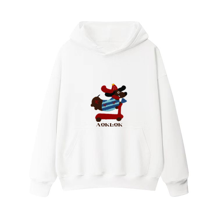 AG Embroidery Skateboard Dachshund Hoodie