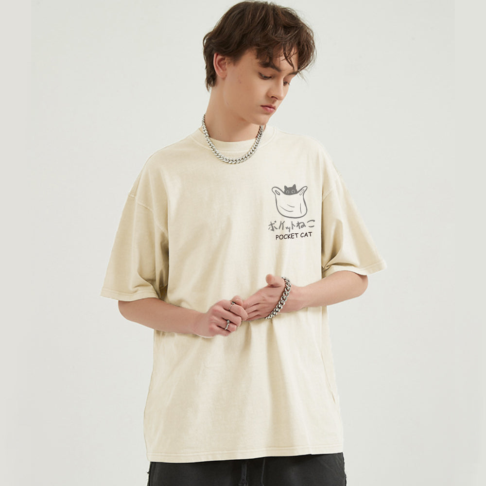 Retro Animation Cat Graphic T-Shirt