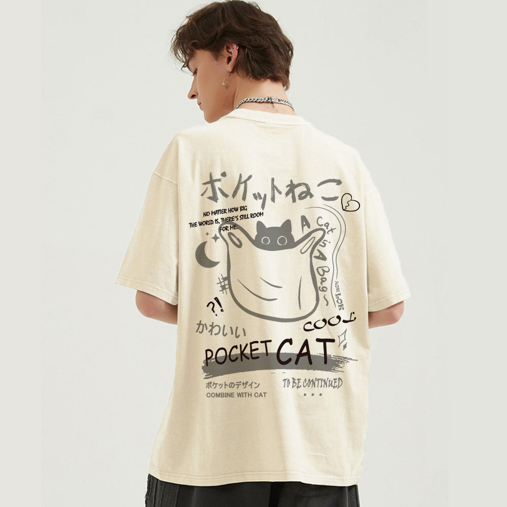 Retro Animation Cat Graphic T-Shirt