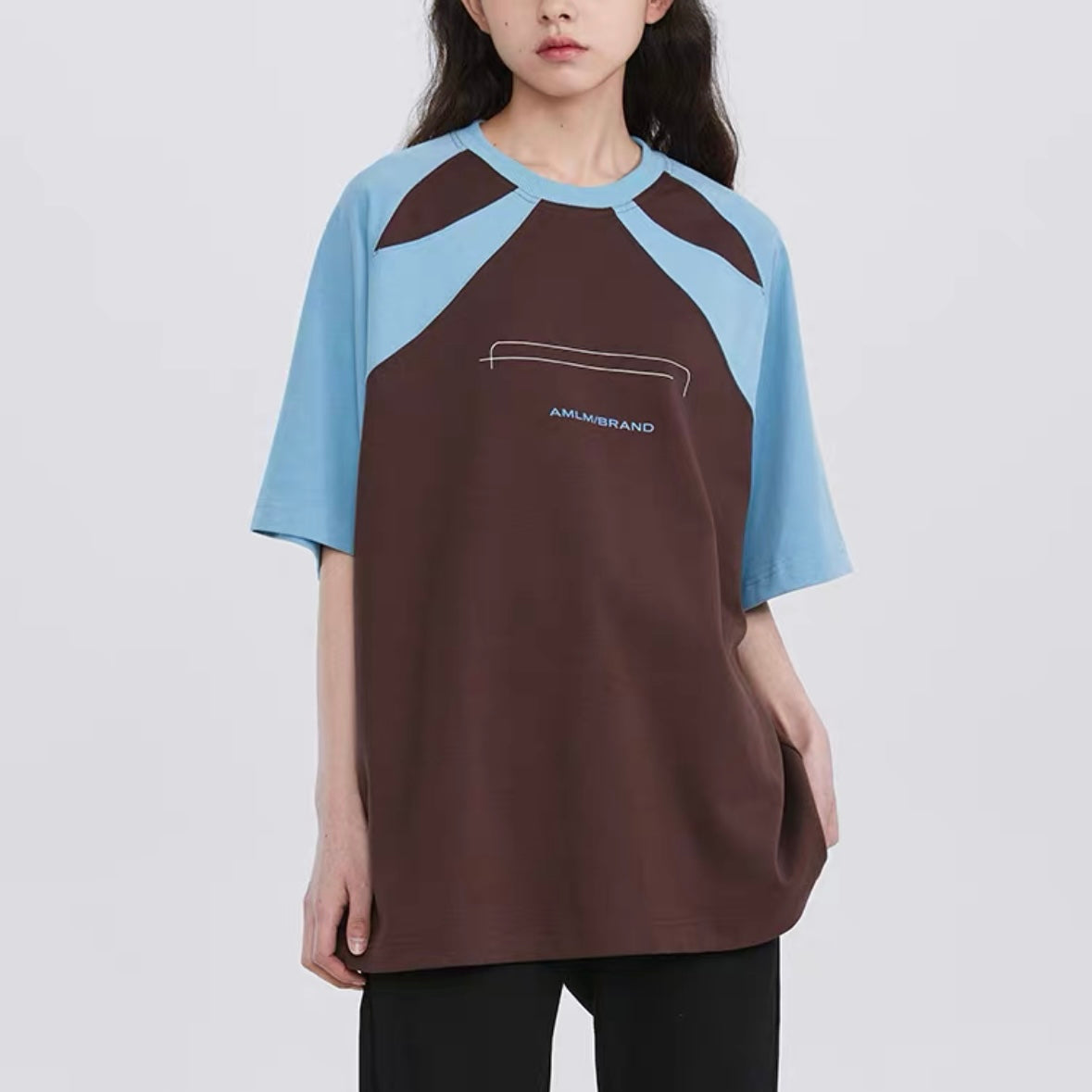 American Thin A Letter Printed Raglan T-shirt