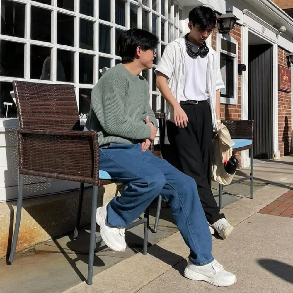 High Street Pure Color Straight Jeans