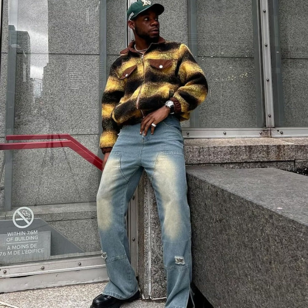 Vintage Artistic Distressed Ripped Jeans