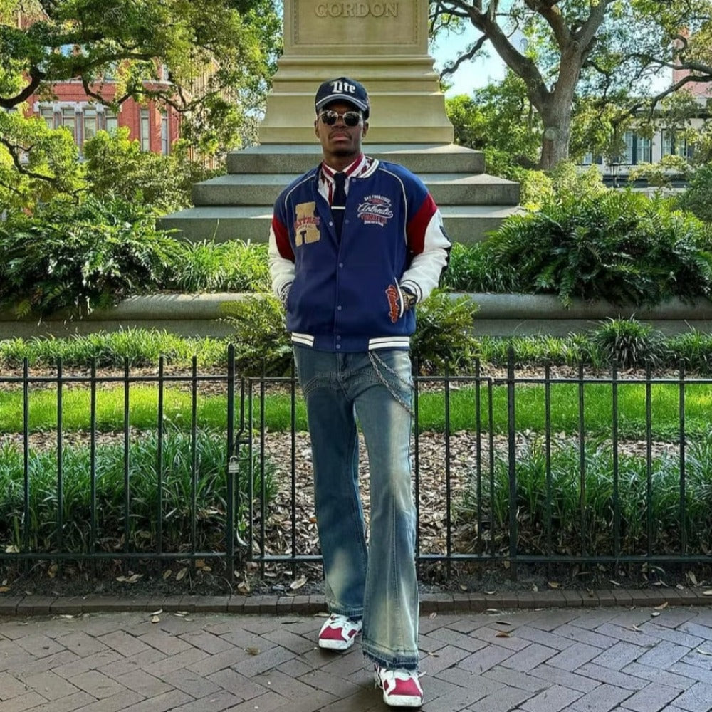 Japanese Contrast Color Artistic Jacket