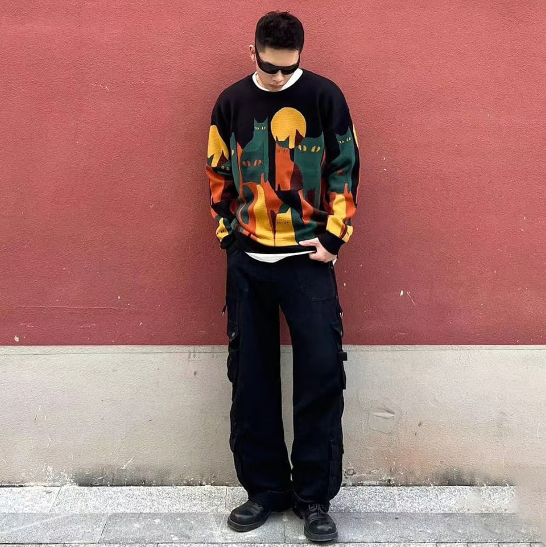 OOC' Vintage Cat Knitted Sweater