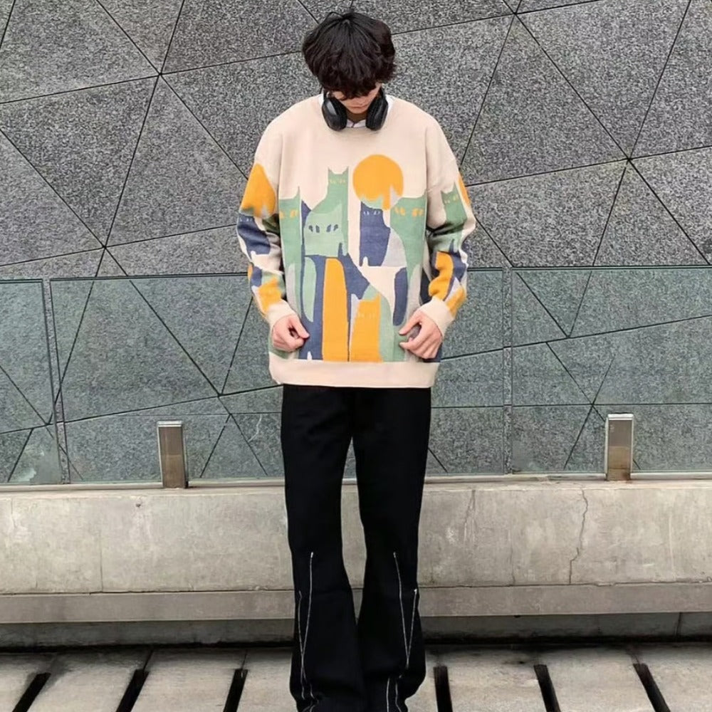 OOC' Vintage Cat Knitted Sweater