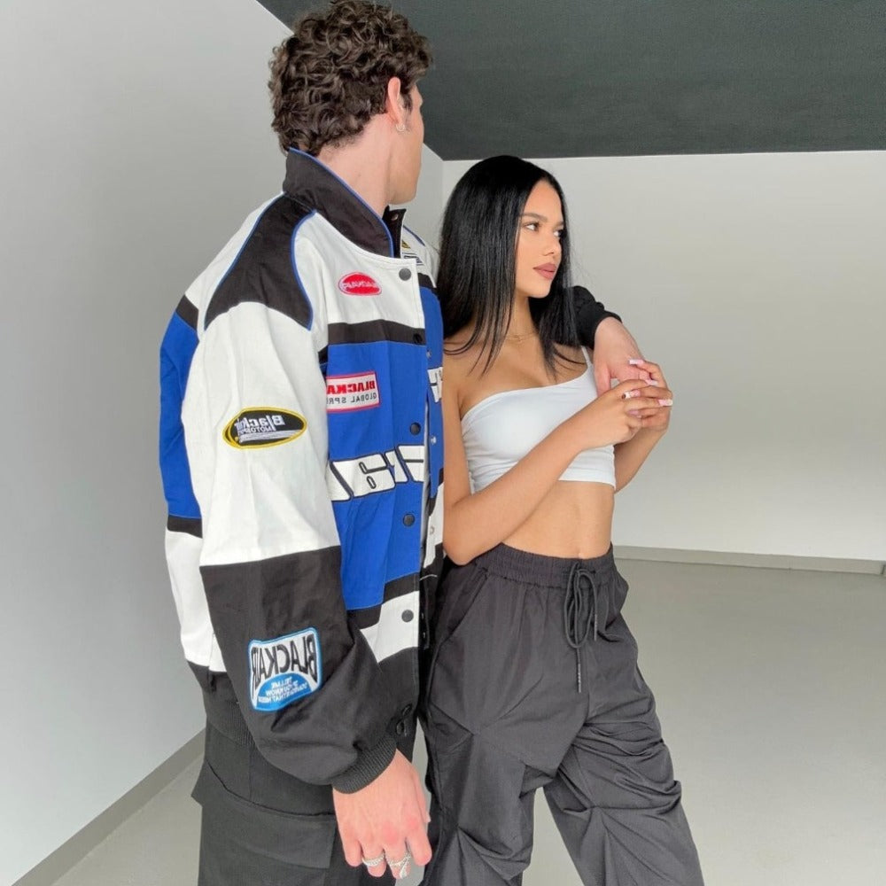 Vintage Street BlackAir Motorcycle Varsity Jacket