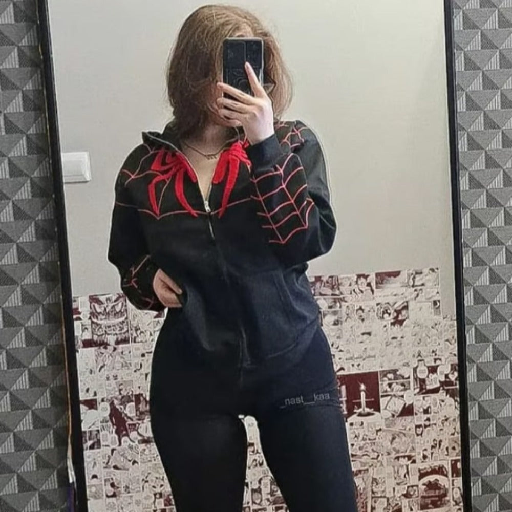 🔥High Street Spider Jacquard Hoodie