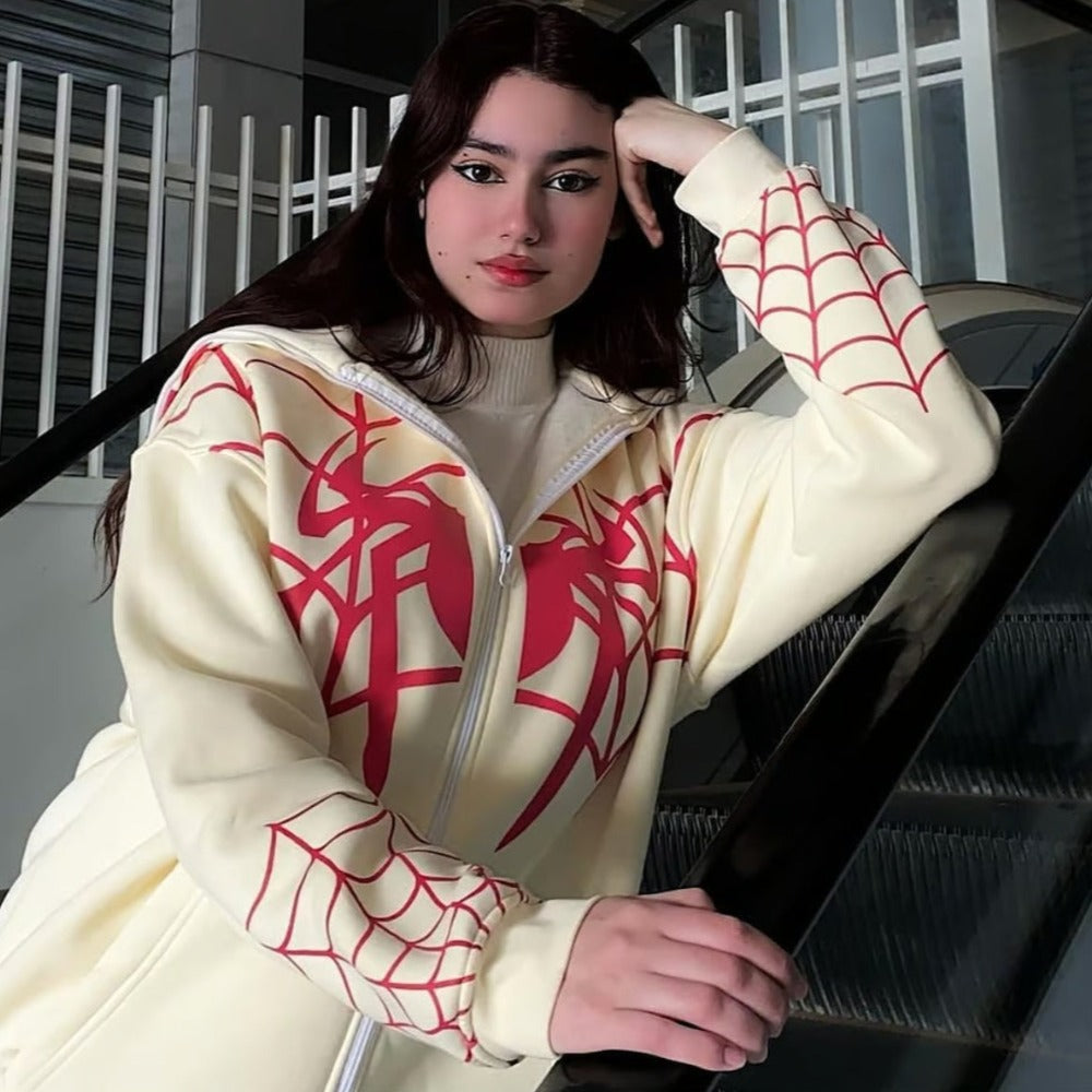 🔥High Street Spider Jacquard Hoodie