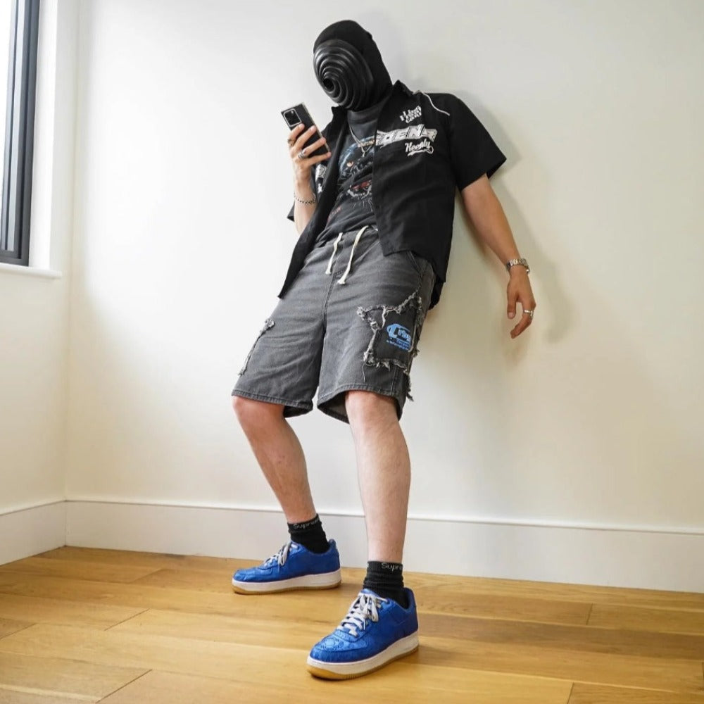 Urban Letter Embroidery Short Sleeve Shirt