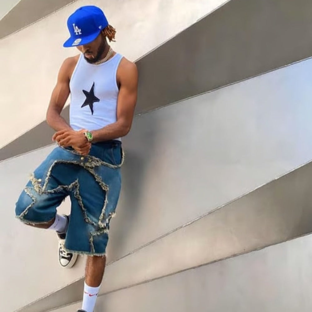 High Street Pentagram Patchwork Shorts