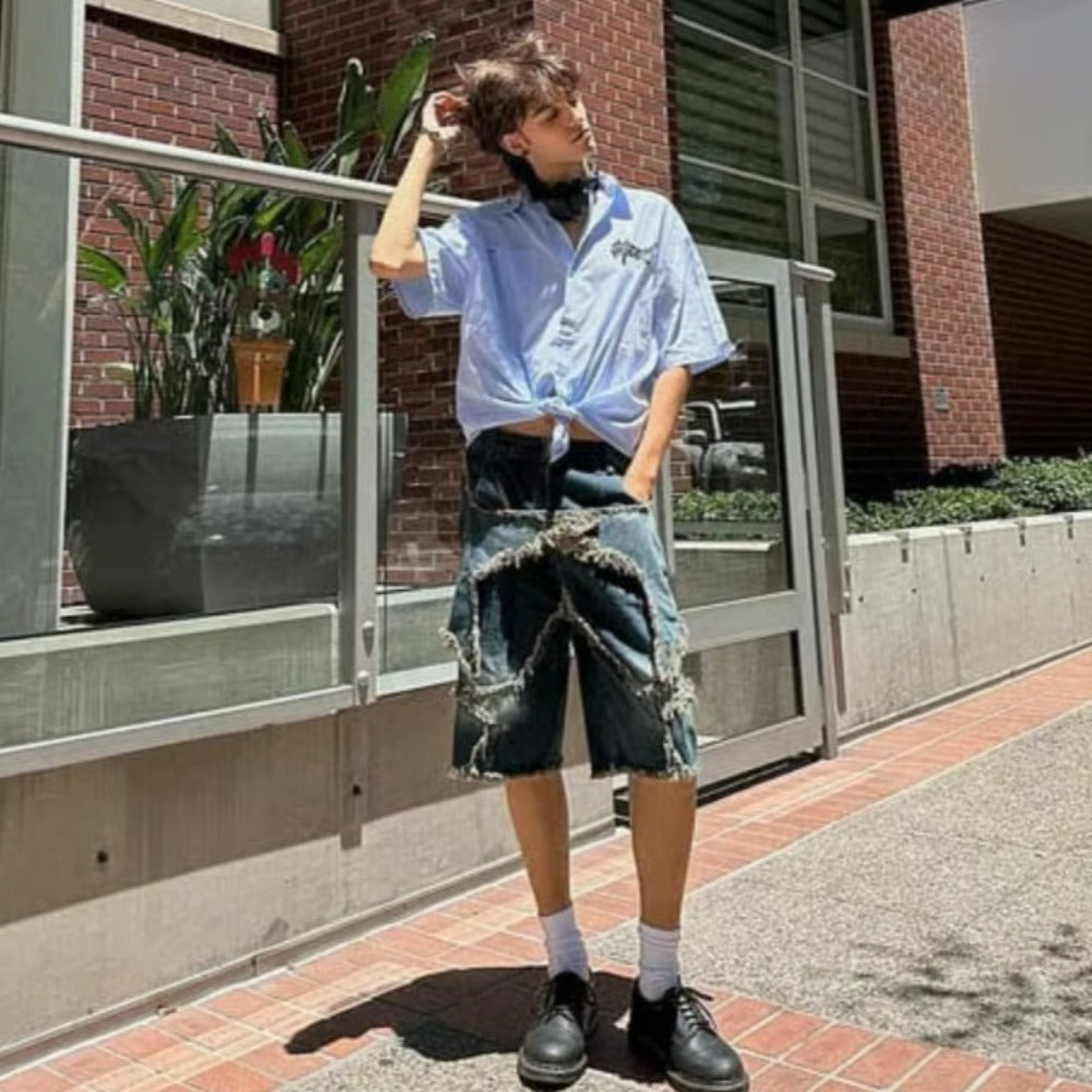 High Street Pentagram Patchwork Shorts