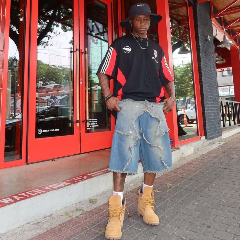 High Street Pentagram Patchwork Shorts