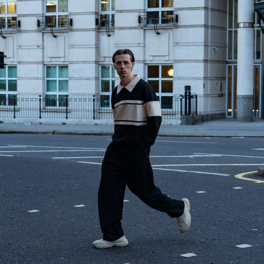 AG Star Contrasting Polo Sweatshirt