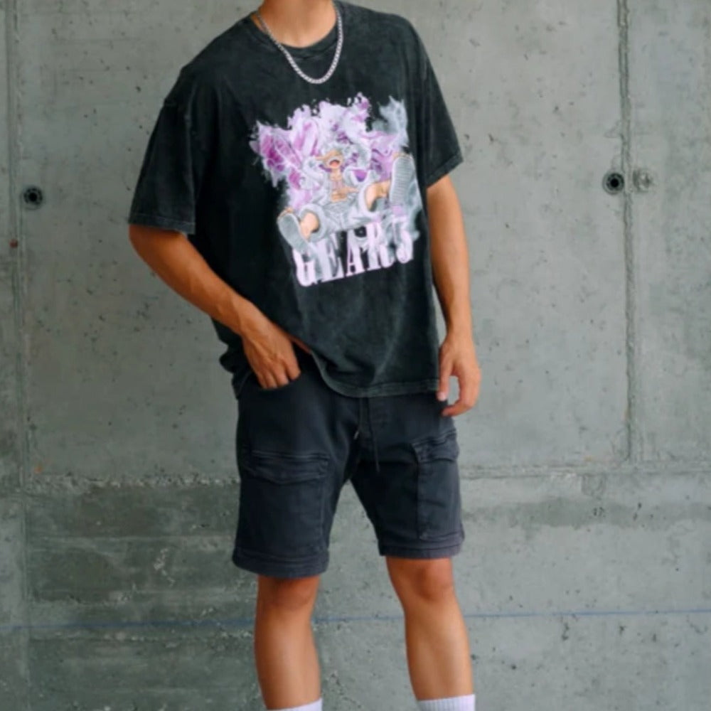AG® Japanese Gear5 Characters Washed T-Shirt