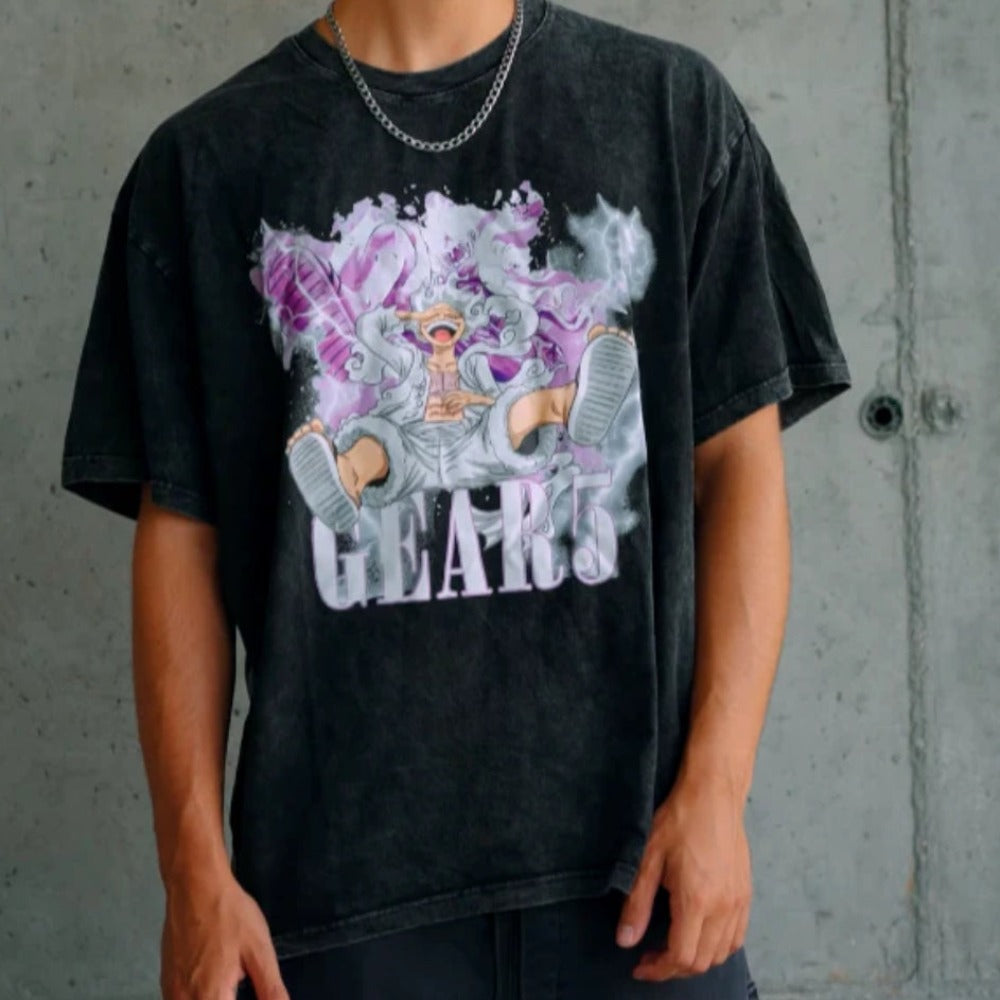 AG® Japanese Gear5 Characters Washed T-Shirt