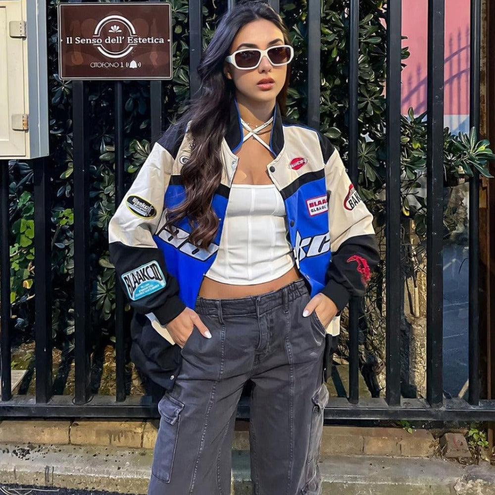 Vintage Street BlackAir Motorcycle Varsity Jacket