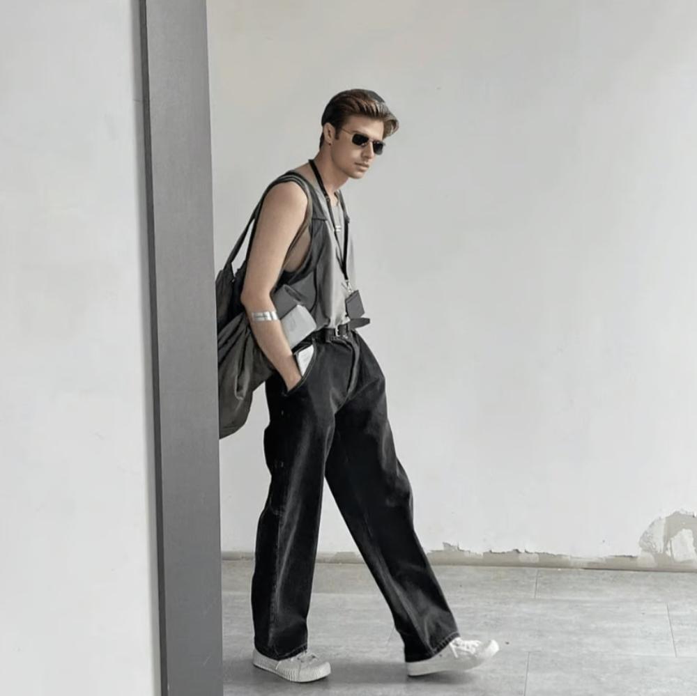 High Street Pure Color Straight Jeans