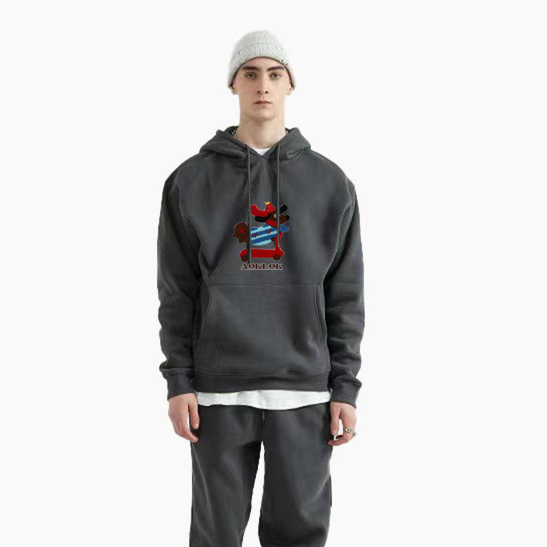 AG Embroidery Skateboard Dachshund Hoodie