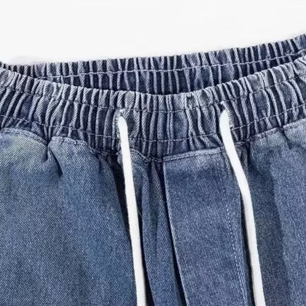 Star Drawstring Denim Shorts