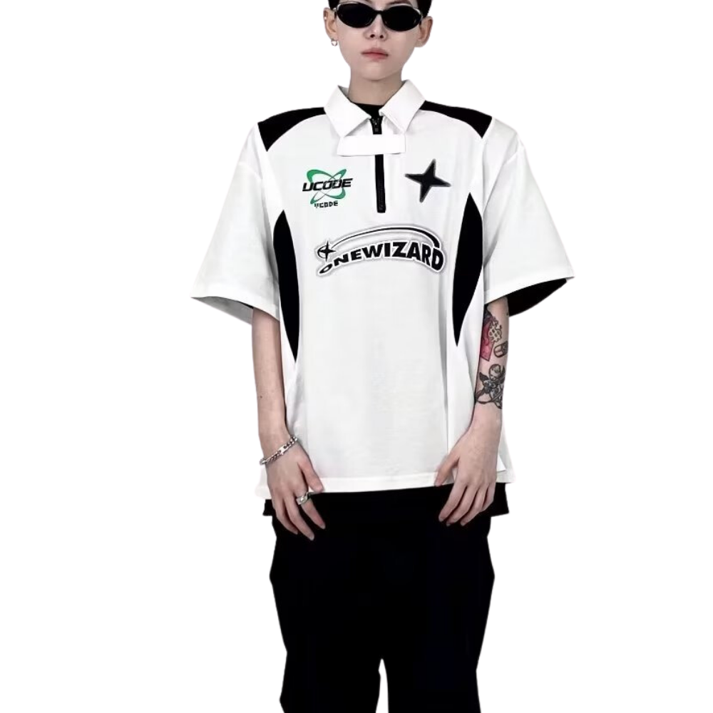 Vintage Half Zip Polo T-shirt