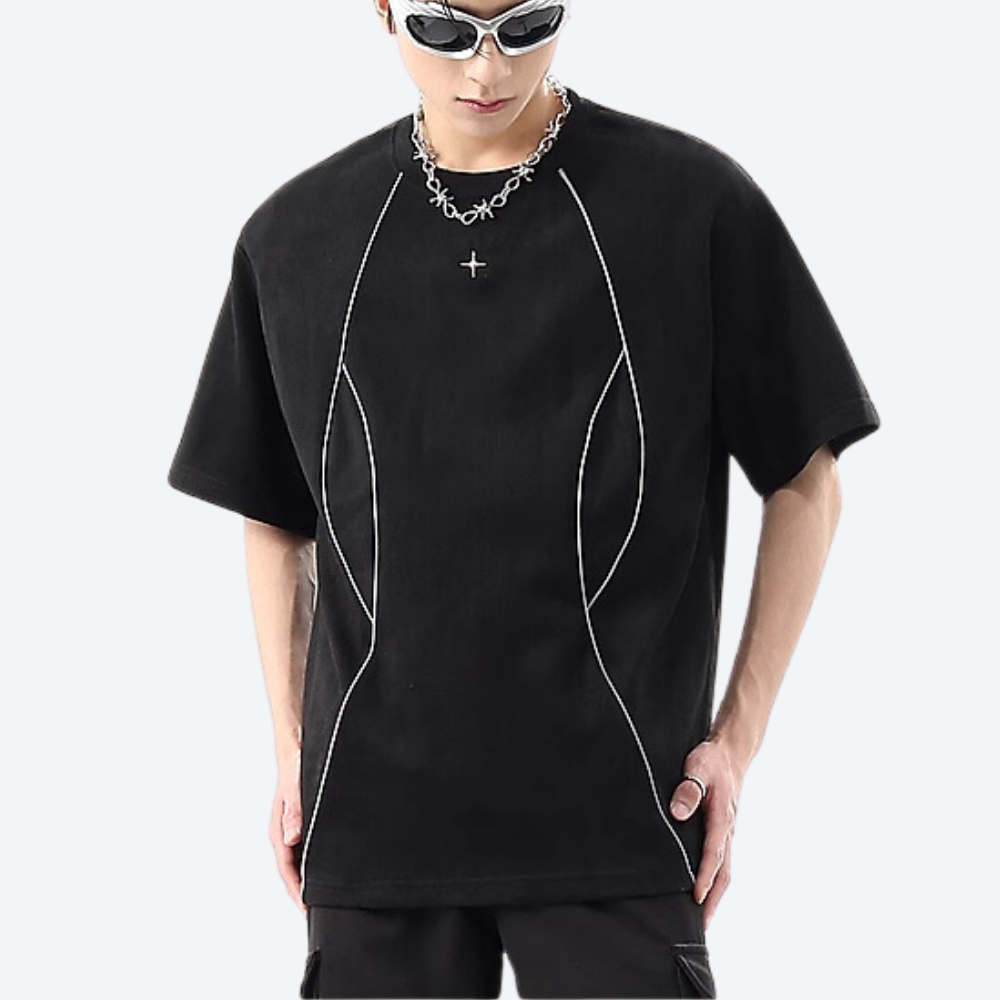 Retro Reflective Strip Star Suede T-shirt