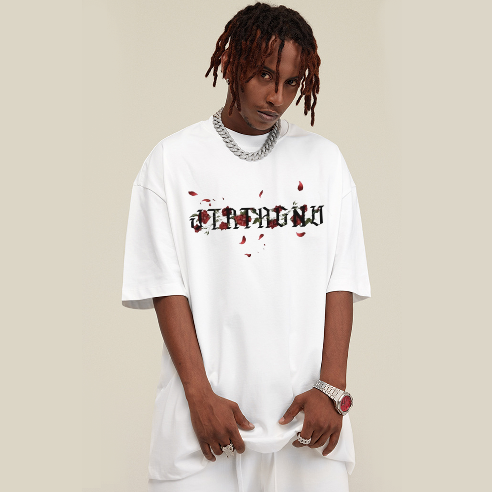 Rose Cross Print T-shirt