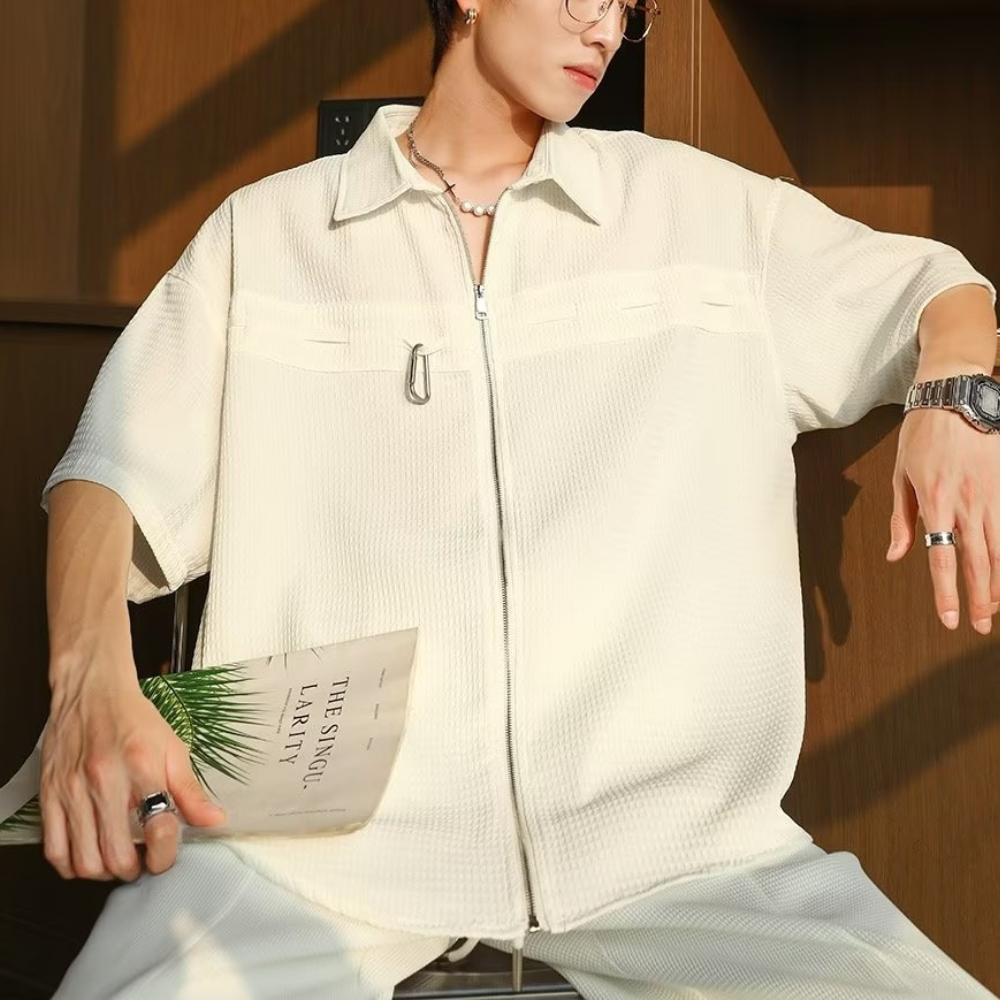 Simple Solid Waffle Shirt