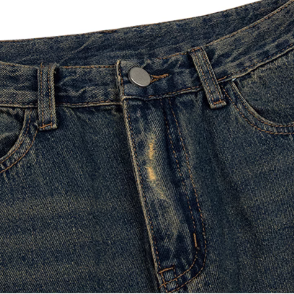 Vintage Artistic Distressed Ripped Jeans