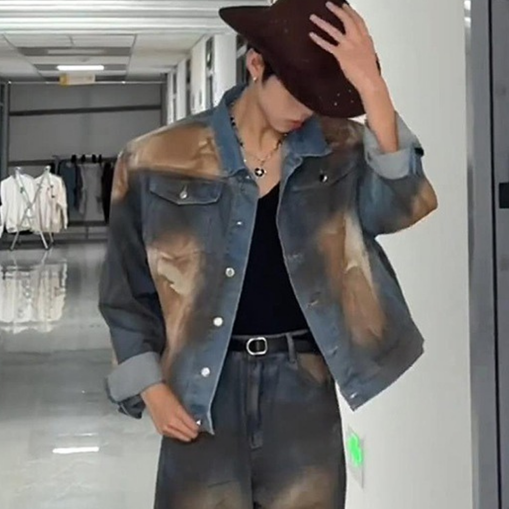 Old School Distressed Denim Jacket