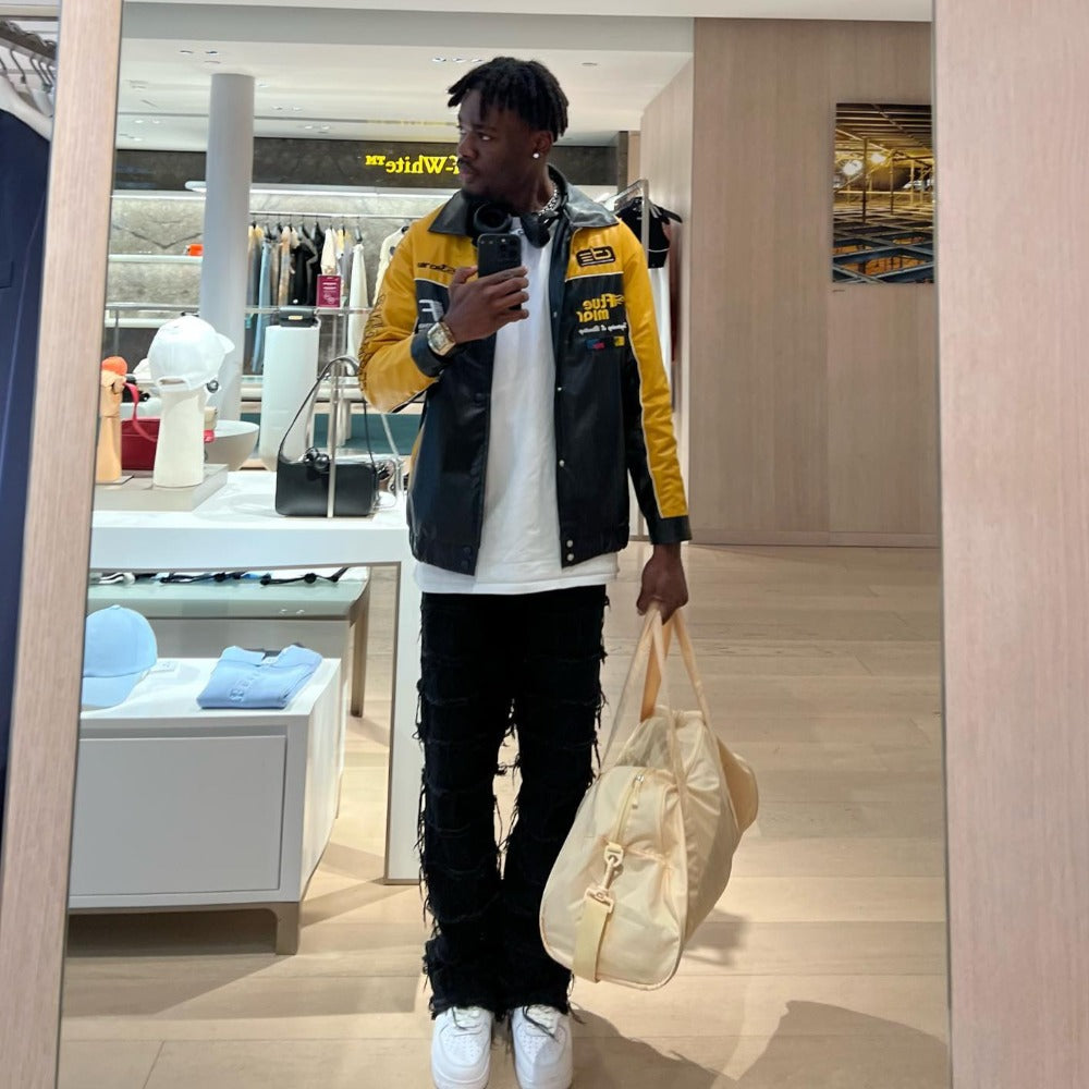 DF |American Black Destroy Washed Stacked Jeans