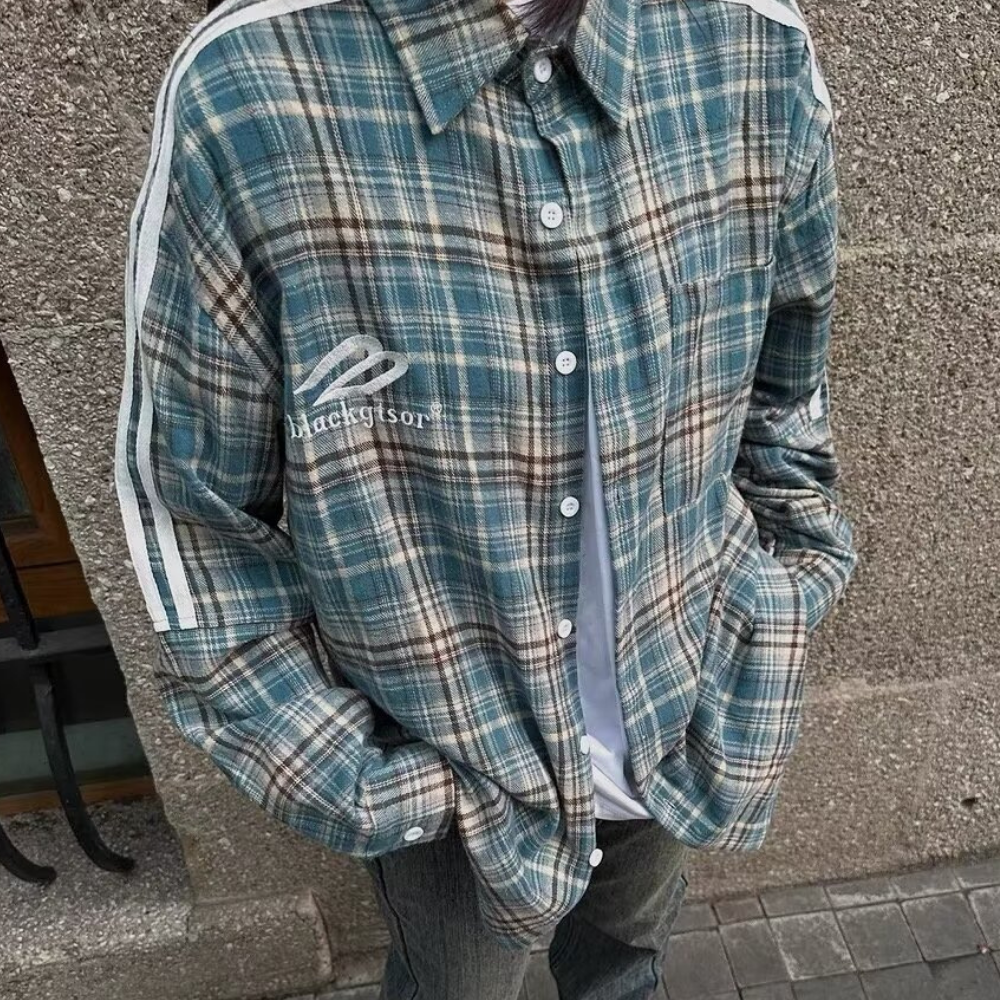 Sports Raglan Plaid Shirt