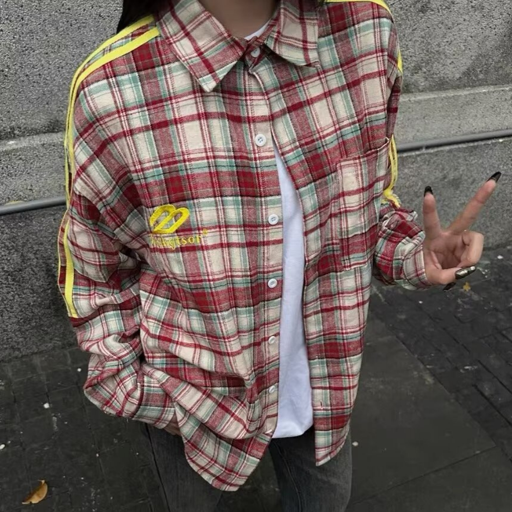 Sports Raglan Plaid Shirt