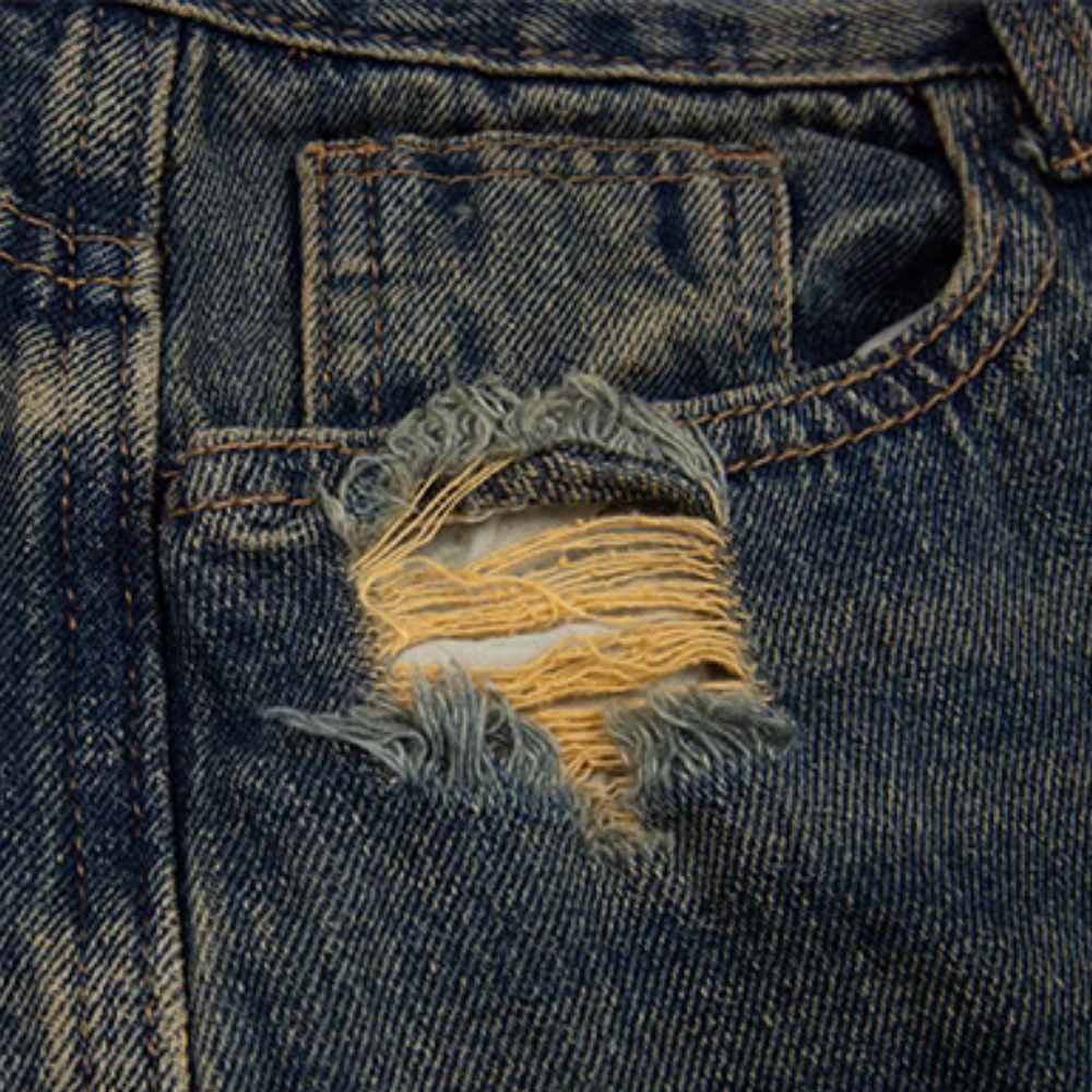 Vintage Artistic Distressed Ripped Jeans