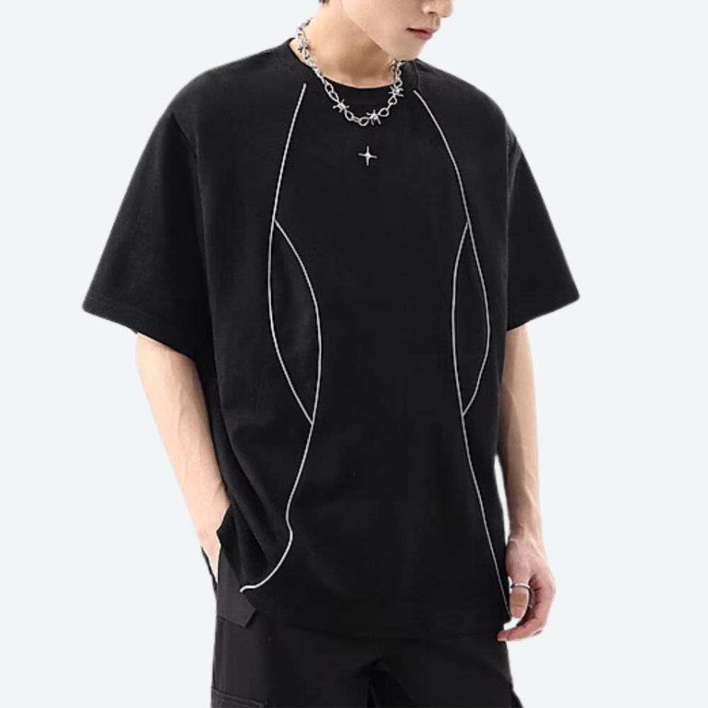 Retro Reflective Strip Star Suede T-shirt