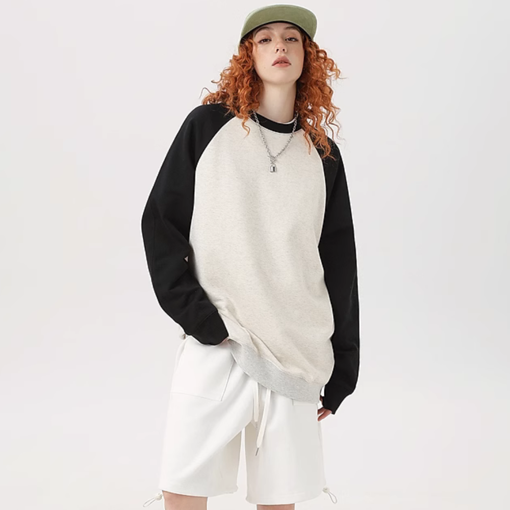 Solid Color Raglan Sweatshirt