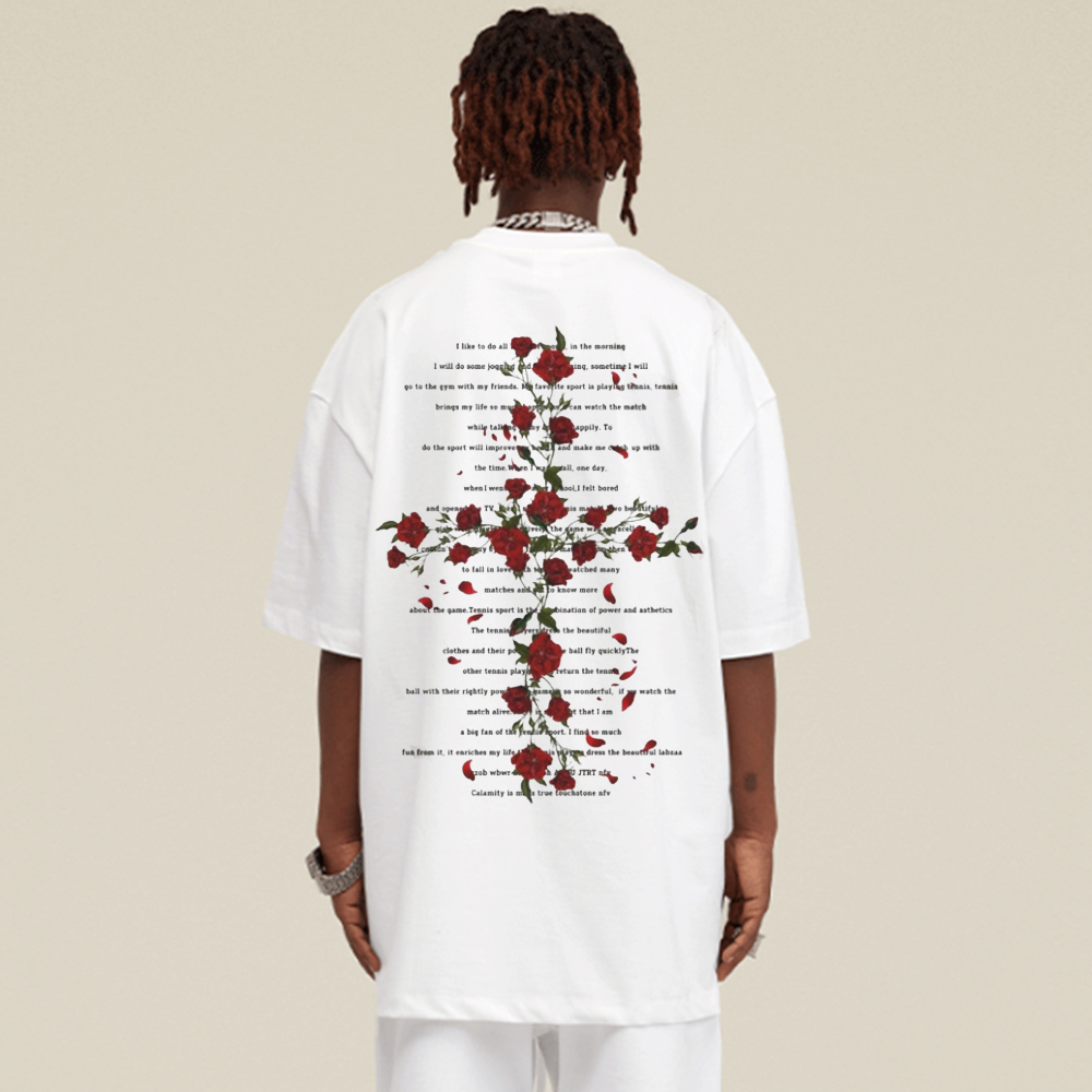 Rose Cross Print T-shirt