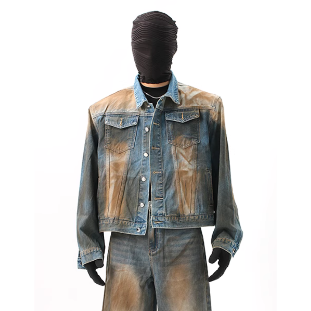Old School Distressed Denim Jacket