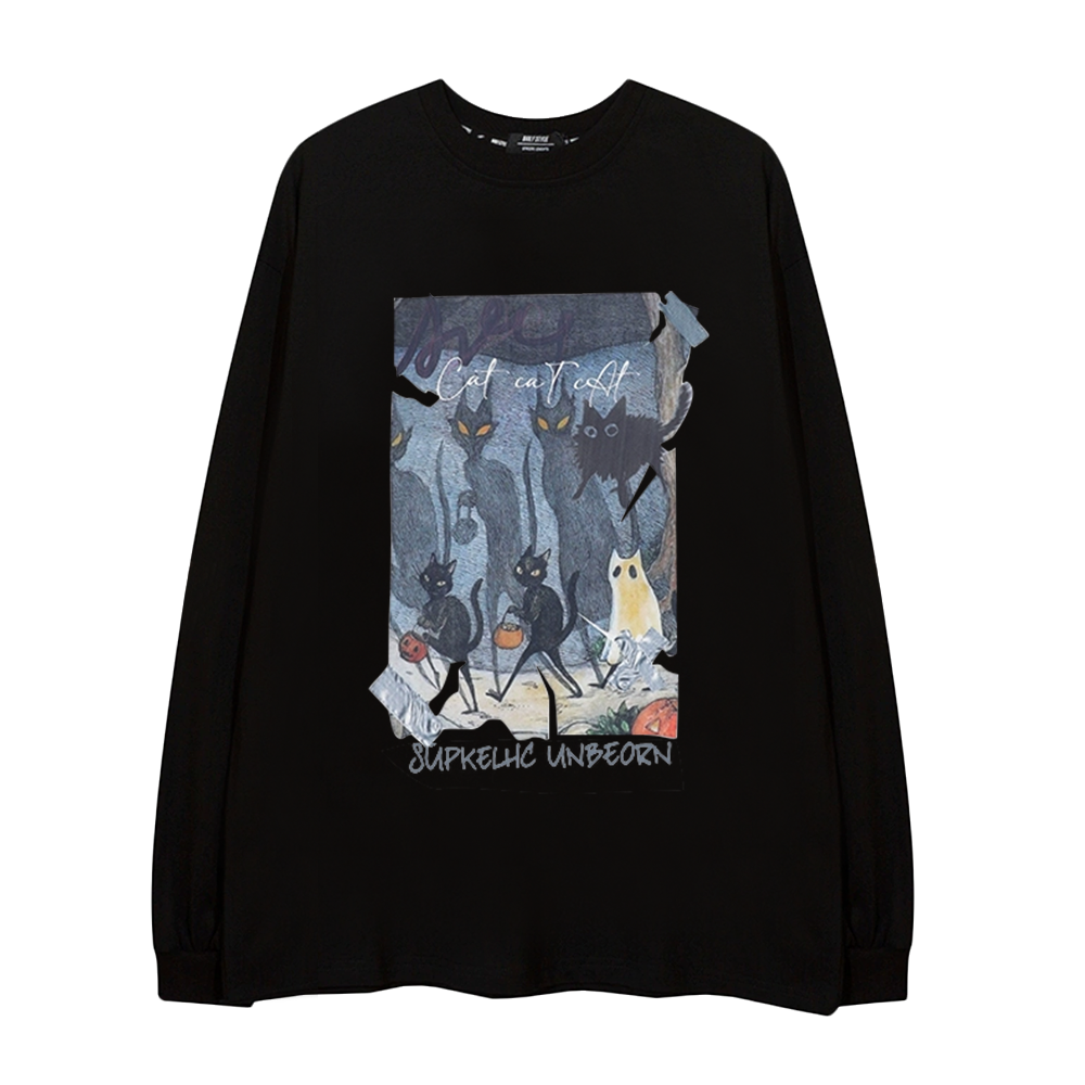 High Street Cat Shadow Ghost Long-Sleeve Shirt