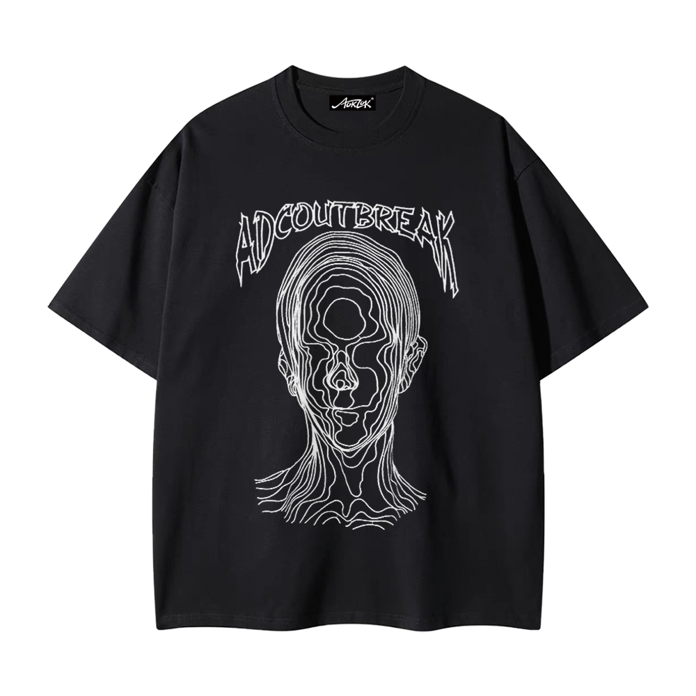 Line Face Letters T-Shirt