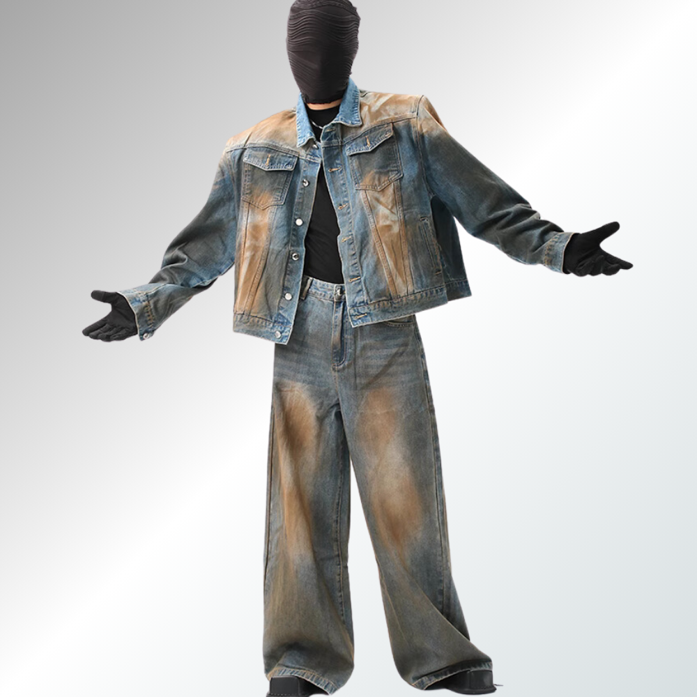 Old School Distressed Denim Jacket