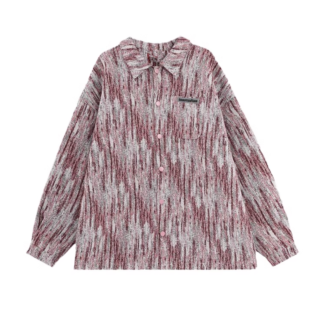 Gradient Textured Tie-Dye Denim Shirt