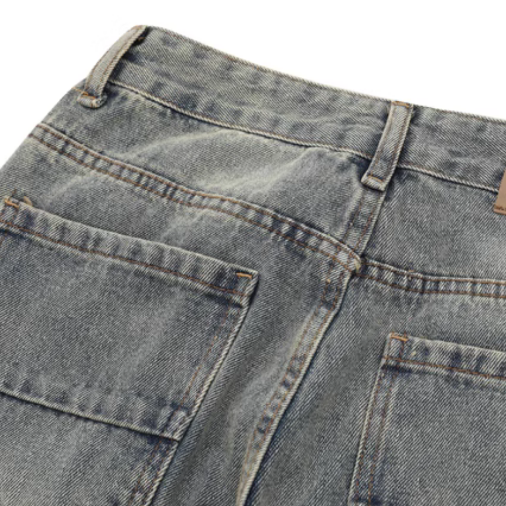 American High Street Distressed Heavy Multi-pocket Unisex Jeans