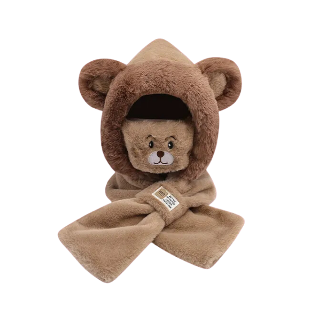 Cute Contrasting Color Bear Scarf