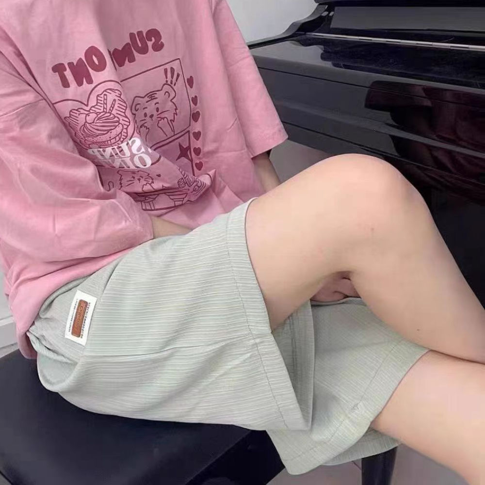 Summer Ice Silk Straight Leg Sports Shorts