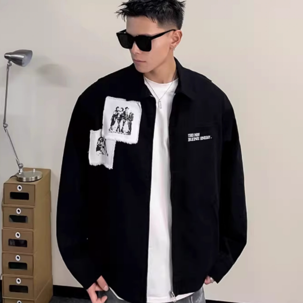 Vintage Streetwear Lapel Patch Jacket