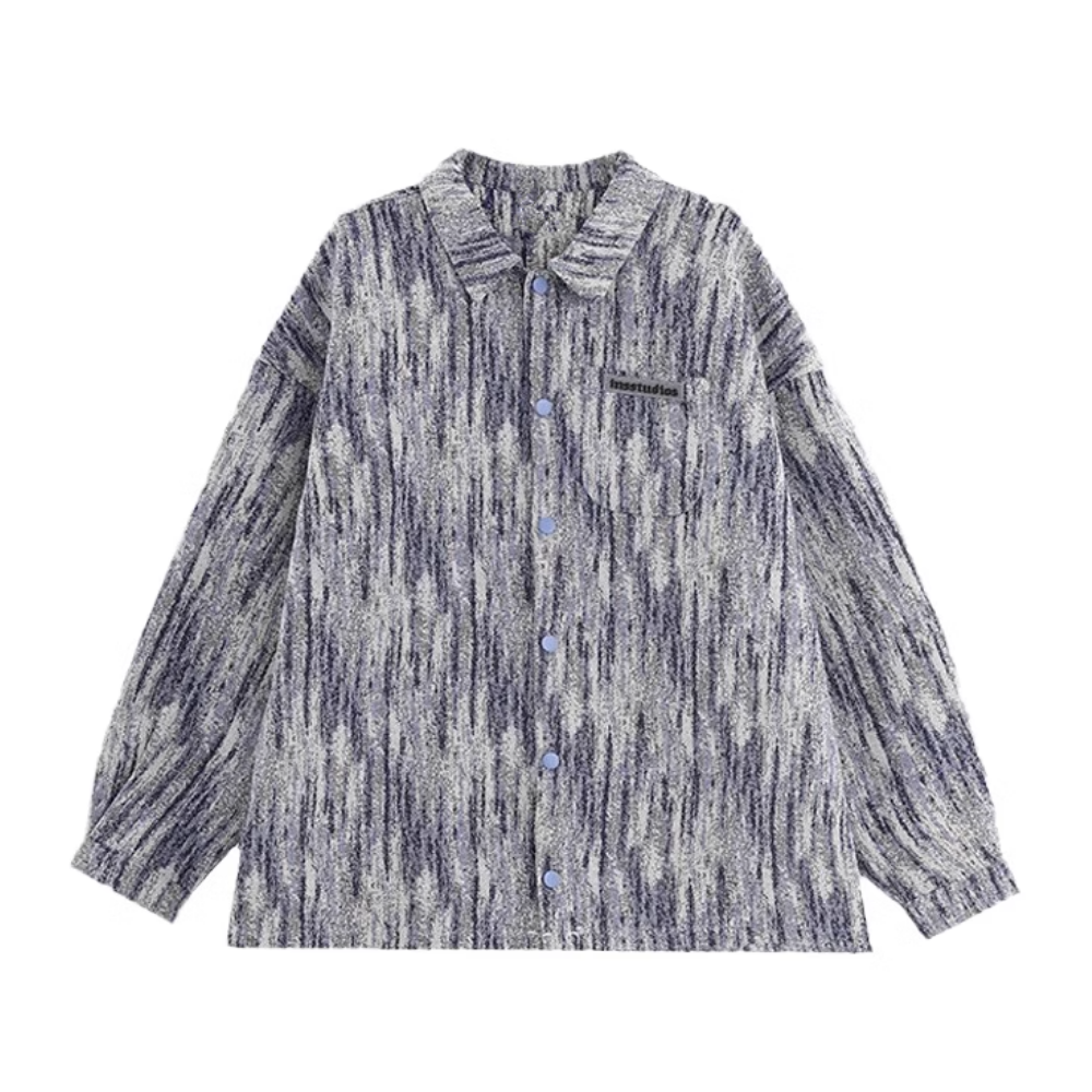 Gradient Textured Tie-Dye Denim Shirt