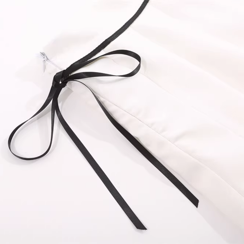 Women's High Waist Bow Pleated Skirt